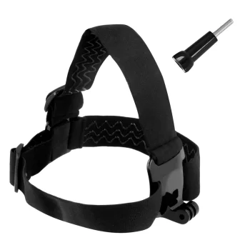 Galvas stiprinājums sporta kamerām GoPro / DJI / Insta360 Melns
