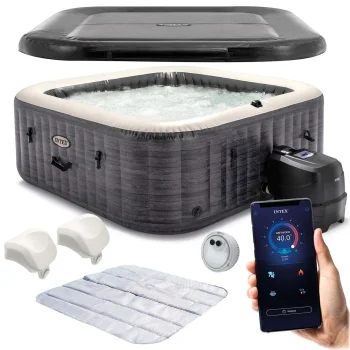 Intex 28450NP PureSpa piepūšamais džakuzi 4 personām, 175x71 cm, pelēks