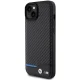 BMW Leather Carbon vāciņš priekš iPhone 15 Plus, melns