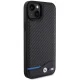 BMW Leather Carbon vāciņš priekš iPhone 15 Plus, melns