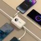 Ārējais akumulators Dudao K14 10000 mAh ar USB-C un Lightning kabeļiem, bēšs