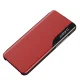 Atverams vāciņš Samsung Galaxy A73 Eco Leather View Case ar statīvu, sarkans