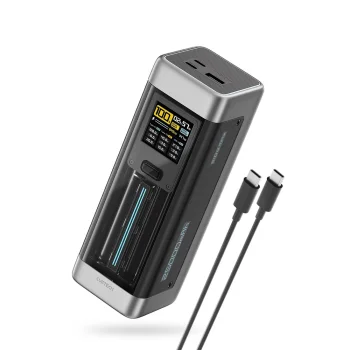 Ārējais akumulators Cuktech CUK00P23GLBK, 25 000 mAh, 210W, 2x USB-C / 1x USB-A, melns