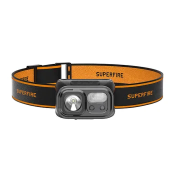 Superfire HL23-S pieres lukturis, 350 lm, USB-C, melns