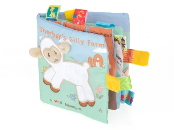 Mīksts Pieskāriena Buklets Sensora Grāmata Mazuļiem Bērniem "Aita", Krāsaina | Baby Soft to Touch Sensory Squeaky...