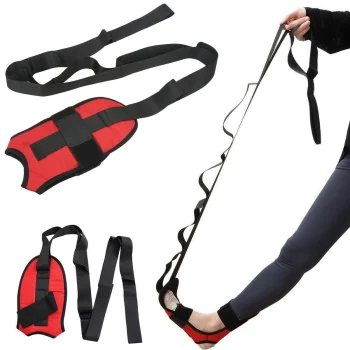 Kāju muskuļu stiepšanas josta FT51, 152 cm, melna/sarkana