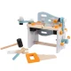 Ecotoys 1182N WHITE koka instrumentu galds un konstruktors bērniem, 52 detaļas