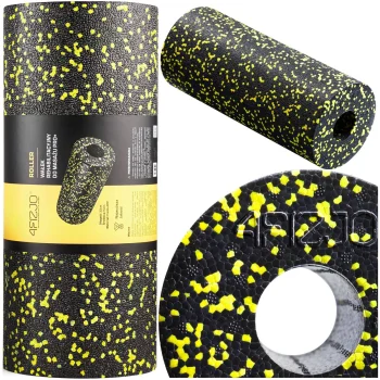 4FIZJO masāžas rullis no EPP putām 33 cm, melns/dzeltens