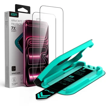 ESR UltraFit Armorite aizsargstikls iPhone 18 Pro Max / 17 Pro Max, 2 gab., melns