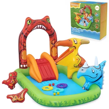 Bestway 53160 Jurassic Splash pripūšamais rotaļu laukums, 241 x 140 x 137 cm