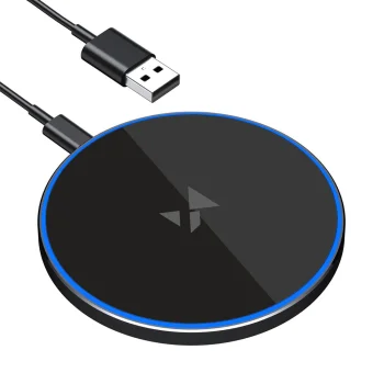 Wozinsky WLI-01Y 15W Qi indukcijas lādētājs ar USB‑C kabeli - Melns | Wireless Inductive Charger