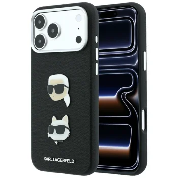 Karl Lagerfeld vāciņš iPhone 18 Pro Max / 17 Pro Max, Saffiano Pins, melns