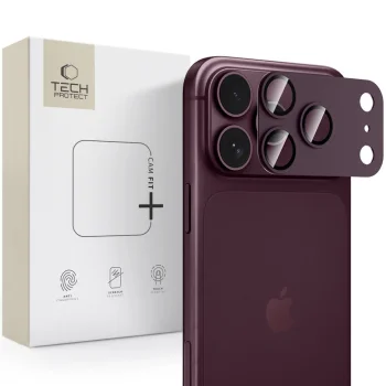 Tech-Protect Camfull Fit+ kameras aizsargstikls Apple iPhone 18 Pro Max, bordo