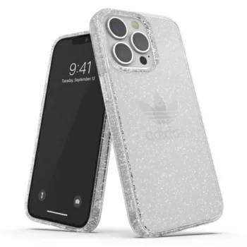 Adidas OR Protective Clear Case Glitter vāciņš iPhone 13 Pro / 13, Caurspīdīgs / Sudraba