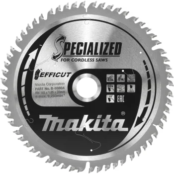 Makita B-69864 EFFICUT ripzāģa asmens 165x20 mm 60Z
