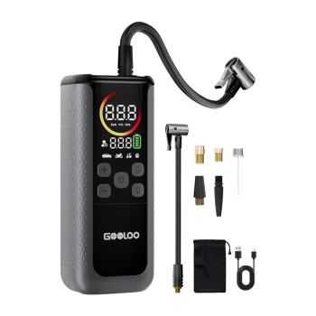 GOOLOO GT160 Dual pārnēsājamais auto kompresors ar 37 Wh ārējo akumulatoru