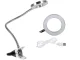 24 LED galda lampa ar klipsi, USB, Balta/Sudraba