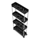 Modernhome PJJKT0104 plastmasas vannas istabas plaukts ar 4 plauktiem un riteņiem, melns