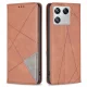 Xiaomi 13 Geometric Pattern Leather Stand Case Cover, Coffee | Vāks Maciņš Maks Grāmatiņa Apvalks