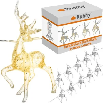 LED Ziemassvētku virtene Ruhhy 24955 Ziemeļbrieži, 10 LED, 133 cm, silti balta