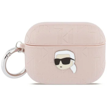 Karl Lagerfeld Monogram Karl Head maciņš AirPods Pro 3, rozā