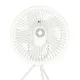 Bezvadu galda ventilators ar tālvadības pulti un LED gaismu, 18 cm, balts