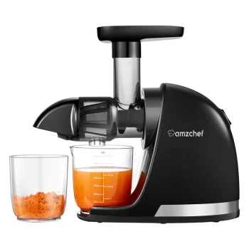 Amzchef ZM1501-BK-SM lēnās darbības sulu spiede, melna