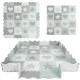 Ricokids Putu Puzles Grīdas Paklājiņš 151x151cm, 16 gab. komplekts, Pelēks-piparmētra | Puzzle Foam Mat