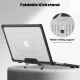 Tech-Protect SmartShell Pro vāciņš MacBook Pro 14 2021-2025 ar statīvu, melns/caurspīdīgs