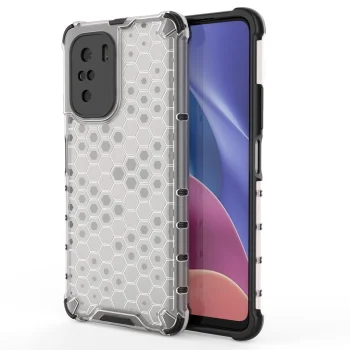 Vāciņš Xiaomi Poco F3 / Redmi K40 / K40 Pro / K40 Pro+, Honeycomb, caurspīdīgs