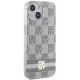 DKNY iPhone 15 / 14 / 13 vāciņš IML Checkered Mono Pattern MagSafe, bēšs