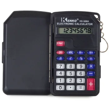 Kabatas kalkulators KK-568A ar atveramu vāciņu un piekariņu, 8 cipari