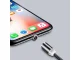 Magnētiskais uzlādes kabelis 3-in-1 Micro USB / Type-C / Lightning, 1m, melns