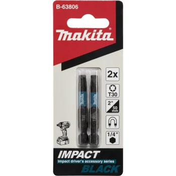 Makita skrūvgrieža uzgaļi Impact Black T30 x 50 mm, 2 gab. (B-63806)
