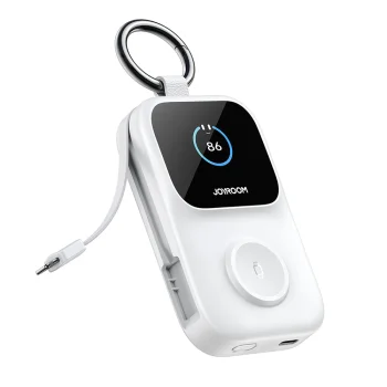 Ārējais akumulators Joyroom JR-W19 5000mAh ar pulksteņa bezvadu uzlādi 5W, balts