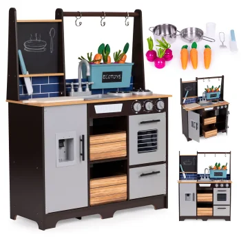 Ecotoys TL40030 liela koka bērnu virtuve ar dārzeņiem un piederumiem