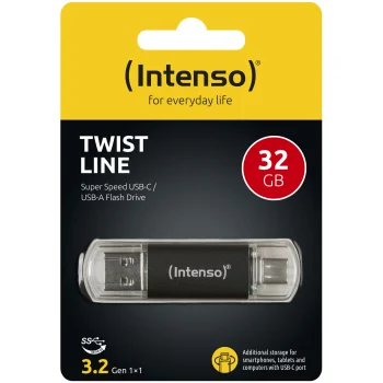 Intenso Twist Line 32 GB USB zibatmiņa USB-C un USB-A, antracīta