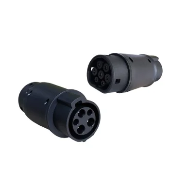 Duosida elektroauto uzlādes adapteris Type 2 (ligzda) uz Type 1 (spraudnis), 32A, melns
