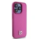 DKNY iPhone 15 Pro vāciņš Leather Monogram Pattern Metal Logo MagSafe, rozā