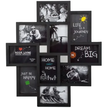 3D foto rāmis 10 fotogrāfijām, melns