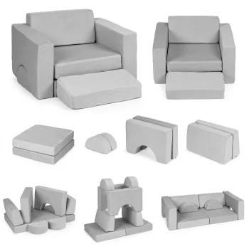 Ecotoys TMSRT-13 Modulārs bērnu atpūtas krēsls 8 daļas, pelēks