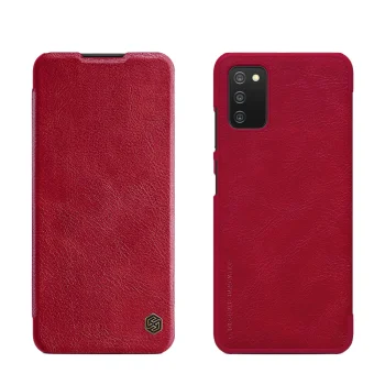 Nillkin Qin grāmatiņas tipa vāciņš priekš Samsung Galaxy A03s, sarkans