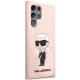 Karl Lagerfeld Samsung Galaxy S23 Ultra vāciņš Liquid Silicone Ikonik Karl, rozā