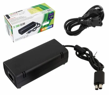 Tīkla barošanas bloks Xbox 360 Slim konsolei, melns