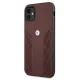 BMW iPhone 11 / XR vāciņš Leather Curve Perforate, sarkans