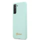 Guess Samsung Galaxy S21+ vāciņš Silicone Script Metal Logo, zils