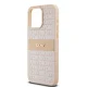 Dkny iPhone 15 Pro Max vāciņš Leather Mono Stripe & Metal Logo, rozā