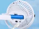 Galda ventilators ar klipsi un LED lampu, 3 režīmi, uzlādējams, balts/melns