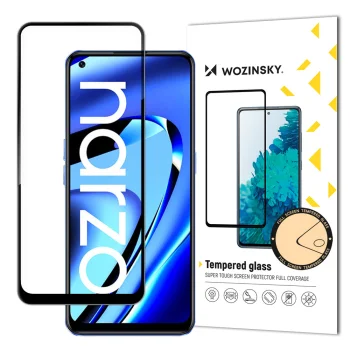 Aizsargstikls Realme Narzo 50A Wozinsky Full Glue 9H ar melnu rāmi