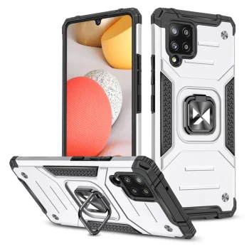 Wozinsky Ring Armor vāciņš priekš Samsung Galaxy A42 5G ar gredzenu un statīvu, sudraba